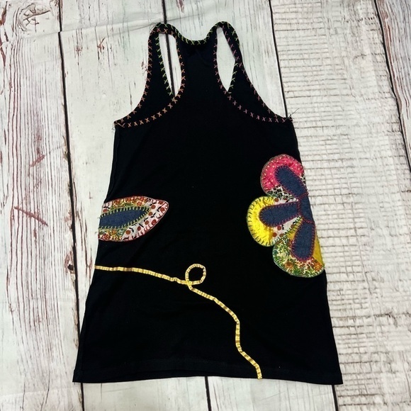 appliqued Tanktop Tunic Dress reversible in size medium 90s Y2k Vintage - Picture 15 of 16